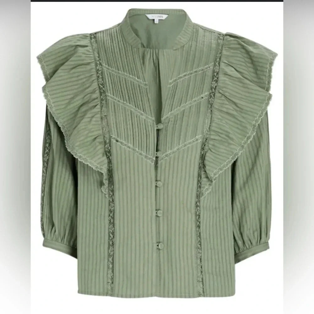 Intermix Eloise Ruffled Button-Down Blouse - image 3